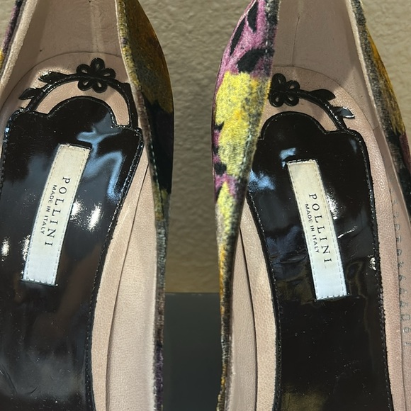 Pollini Italian Floral Heels Size 39 1/2 Floral - Picture 4 of 15
